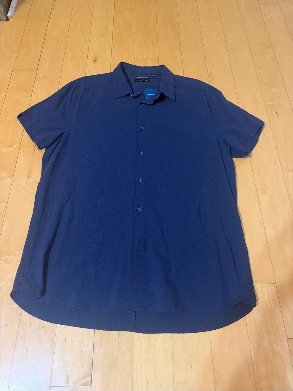 Kenneth Cole Navy Short-Sleeve Button-Down Shirt